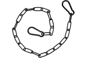 NICECRAFT Gate Chain Lock for Outdoor Fence 20 Inch Stainless Steel Gate Chain Link Lock with Carabiners Gate Chain Latches for Garden, Yard, Pet Cages, Horse Dog Goat Cow Farm Use, Black
