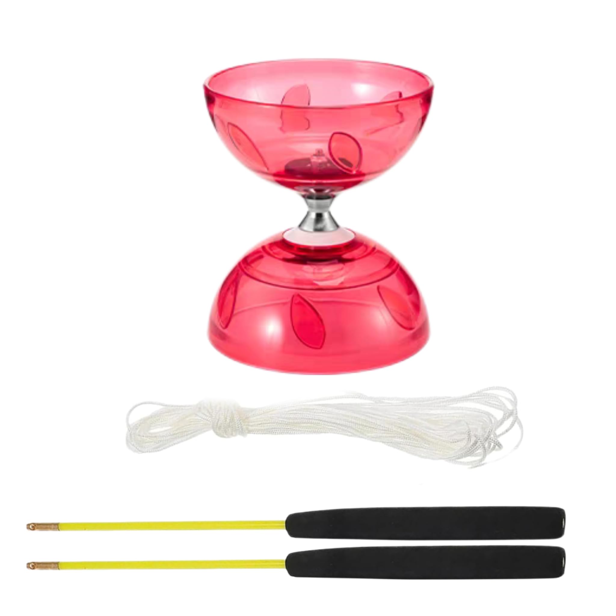 Diabolo Ball Bearing Diabolo Set Juggling with Rod for Recreational Sports, Great for Outdoor Sports (Red)