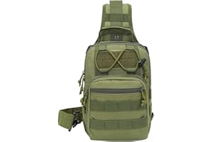 Tactical Sling Bag, Durable Nylon Crossbody Backpack with Molle System & Multiple Pockets for Outdoor Activities, Hiking