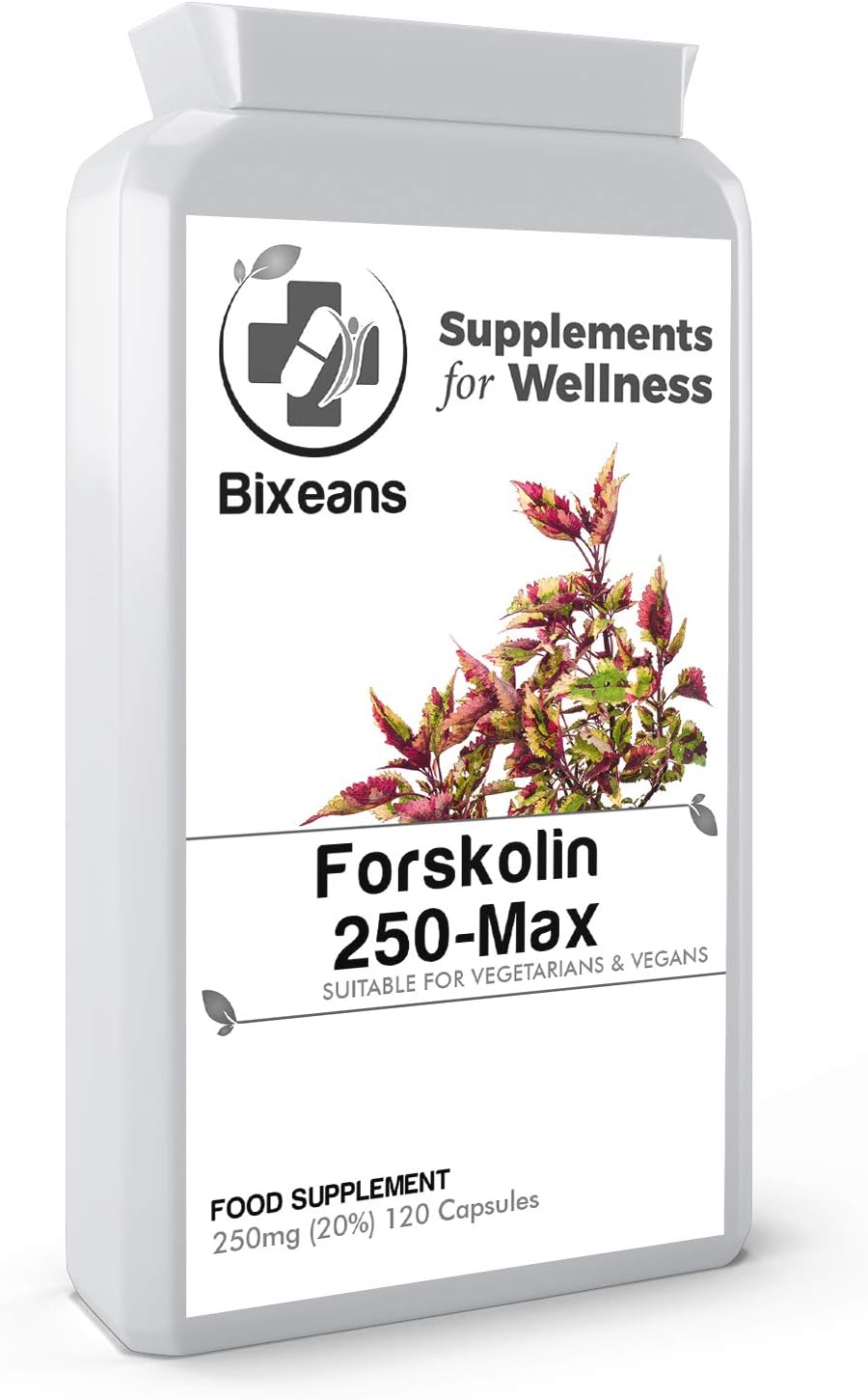 Bixeans® Forskolin Max 250mg (120 capsules) Coleus Forskohlii Weigt Loss - 3 month supply - Supplements for Wellness - Weight loss Fat Burner Slim Fitness Gym Fit
