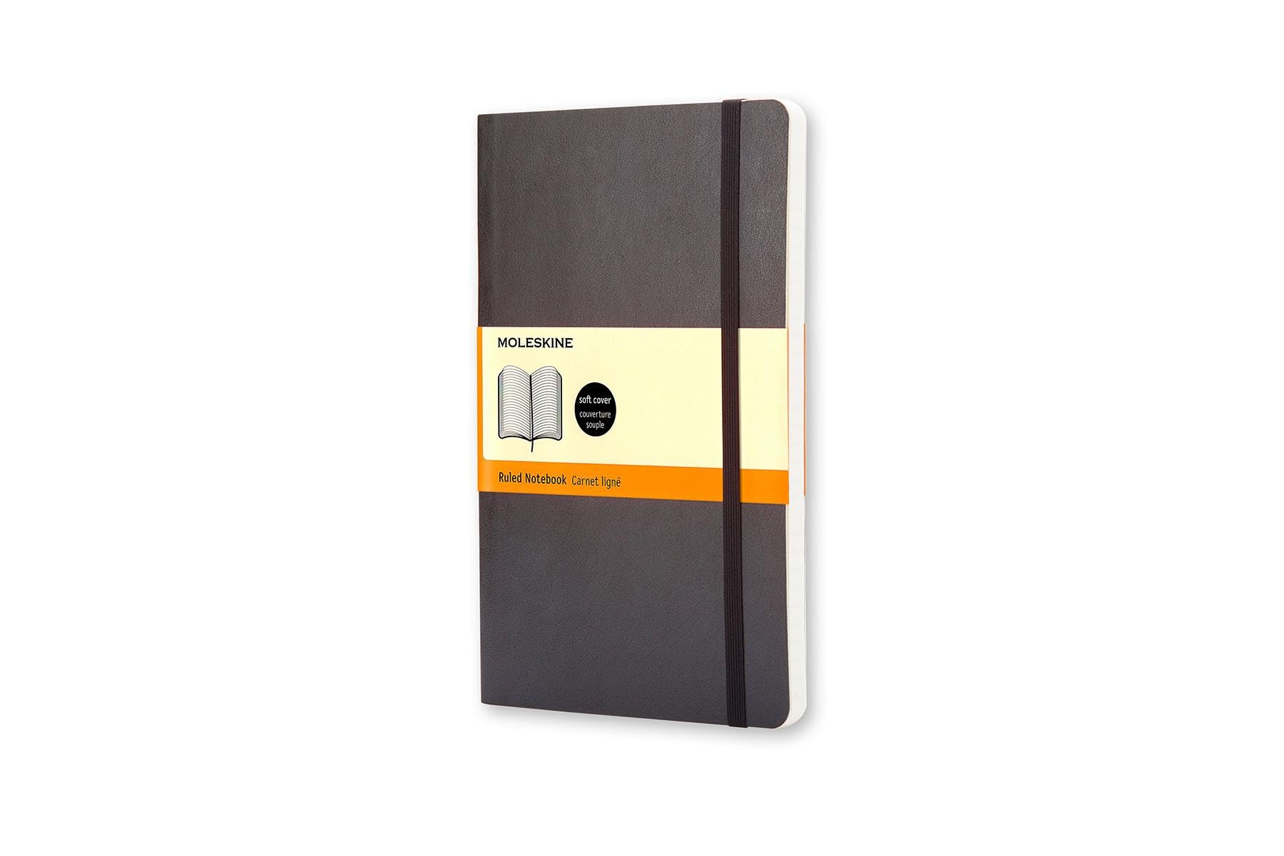 Moleskine Classic Notebook, Notebook With Ruled Pages, Soft Cover and Elastic Closure, Black, Pocket, 9 x 14 cm, 192 Pages
