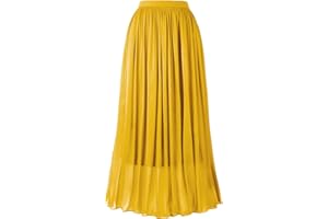 THHGPO Women's Metallic Shiny Maxi Skirts Lightweight Silky Flowy Skirt for Summer Beach Holiday