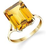 Galaxy Gold GG 14K Solid Yellow Gold Ring With Octagon Shape Natural Citrine Grade AAA