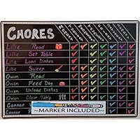 Chore Charts for Kids Multi Use Magnetic Dry Erase Board Responsibility Behavior Chart Menu Planner to Do Calendar 12"x17"