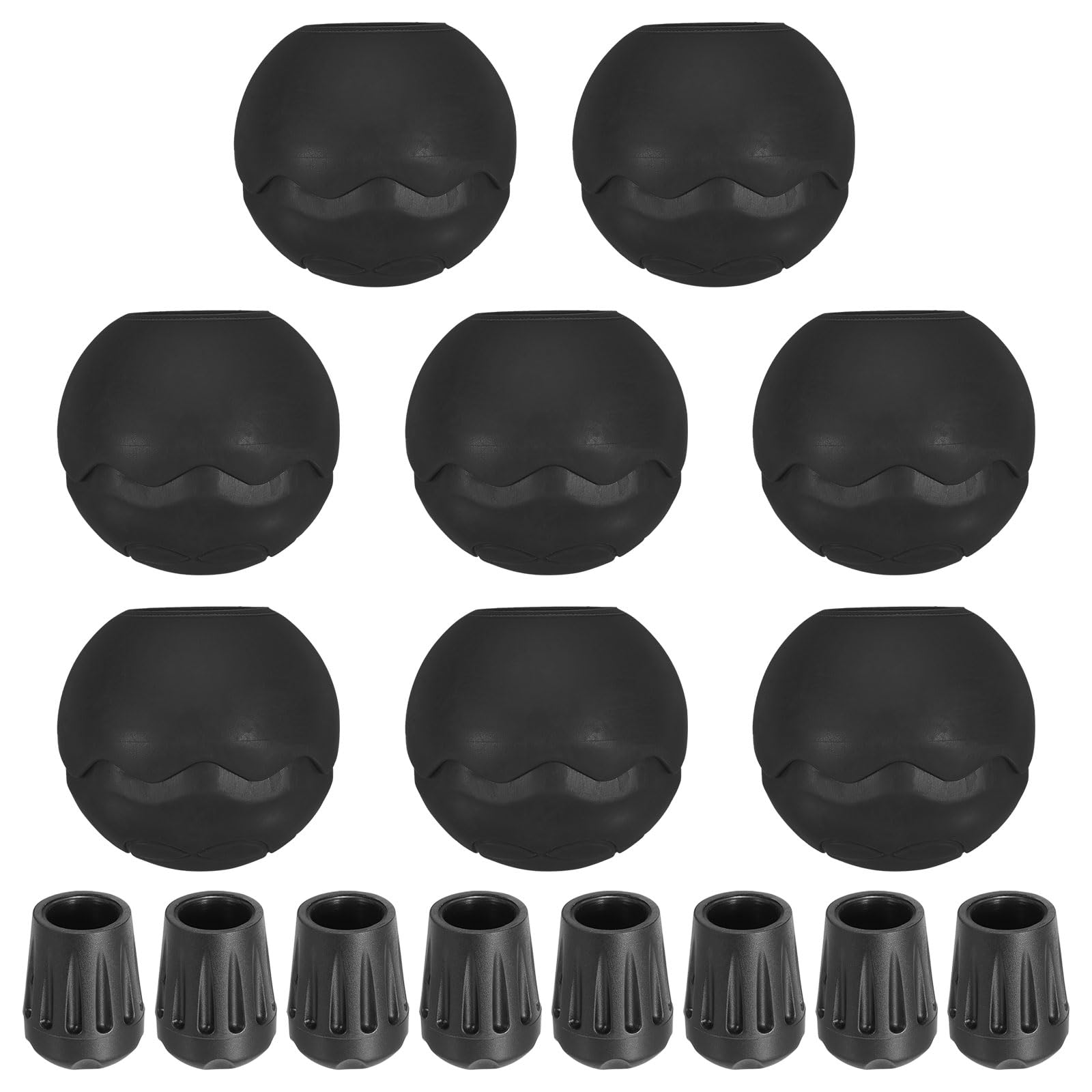 PATIKIL 0.55 Inch Chair Feet Replacement, 8 Pack TPE Outdoor Camping Chair Leg Tips Ball Cap Folding Chair Legs Floor Protectors Stability on Rugged Fit for 0.55"(14mm) Chair Feet, Black