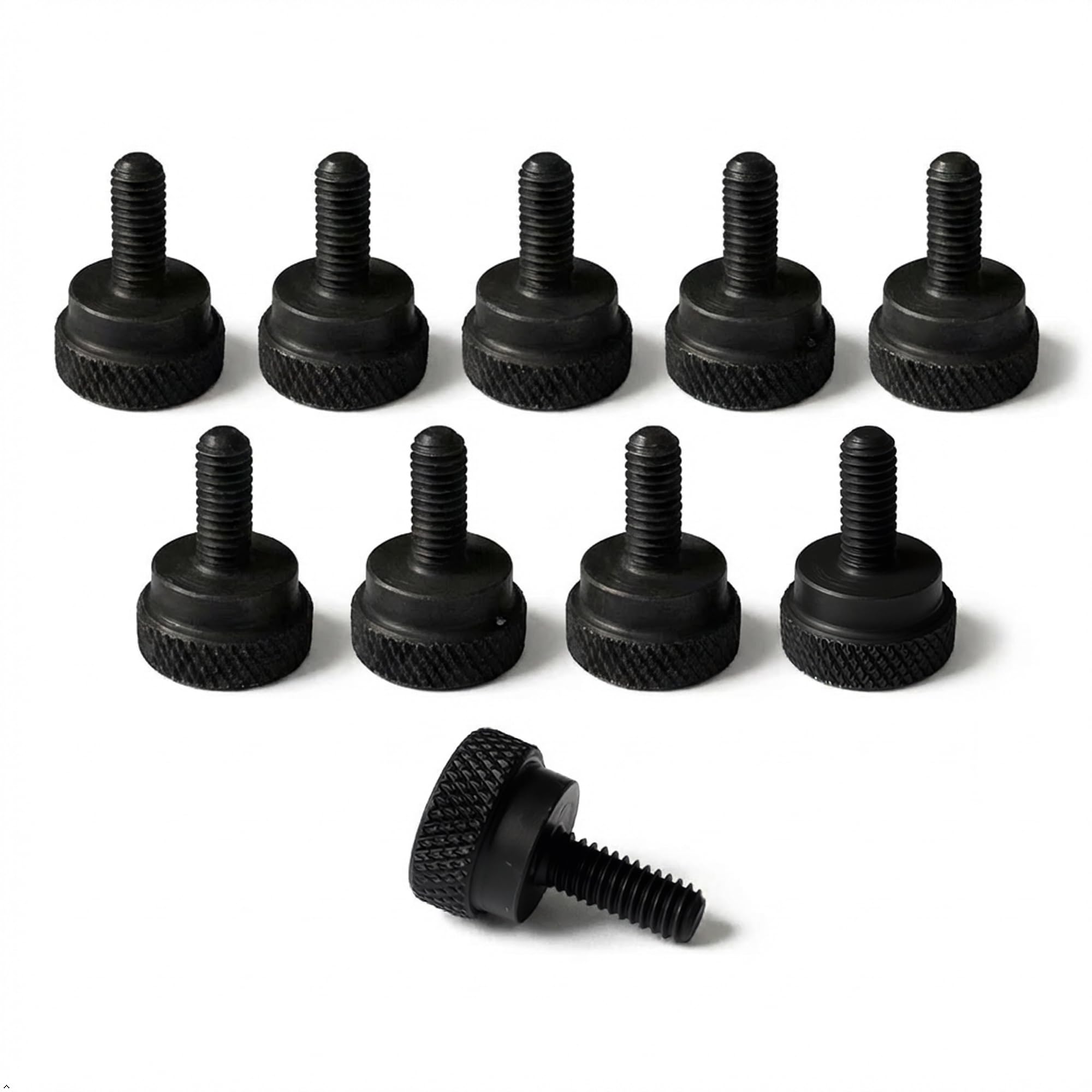 PrecisionGeek® M3 Knurled Thumb Screws with Shoulder – Hand Tightening Fasteners for Mechanical, DIY & Electronic Applications (Black Oxide – 10 pcs)
