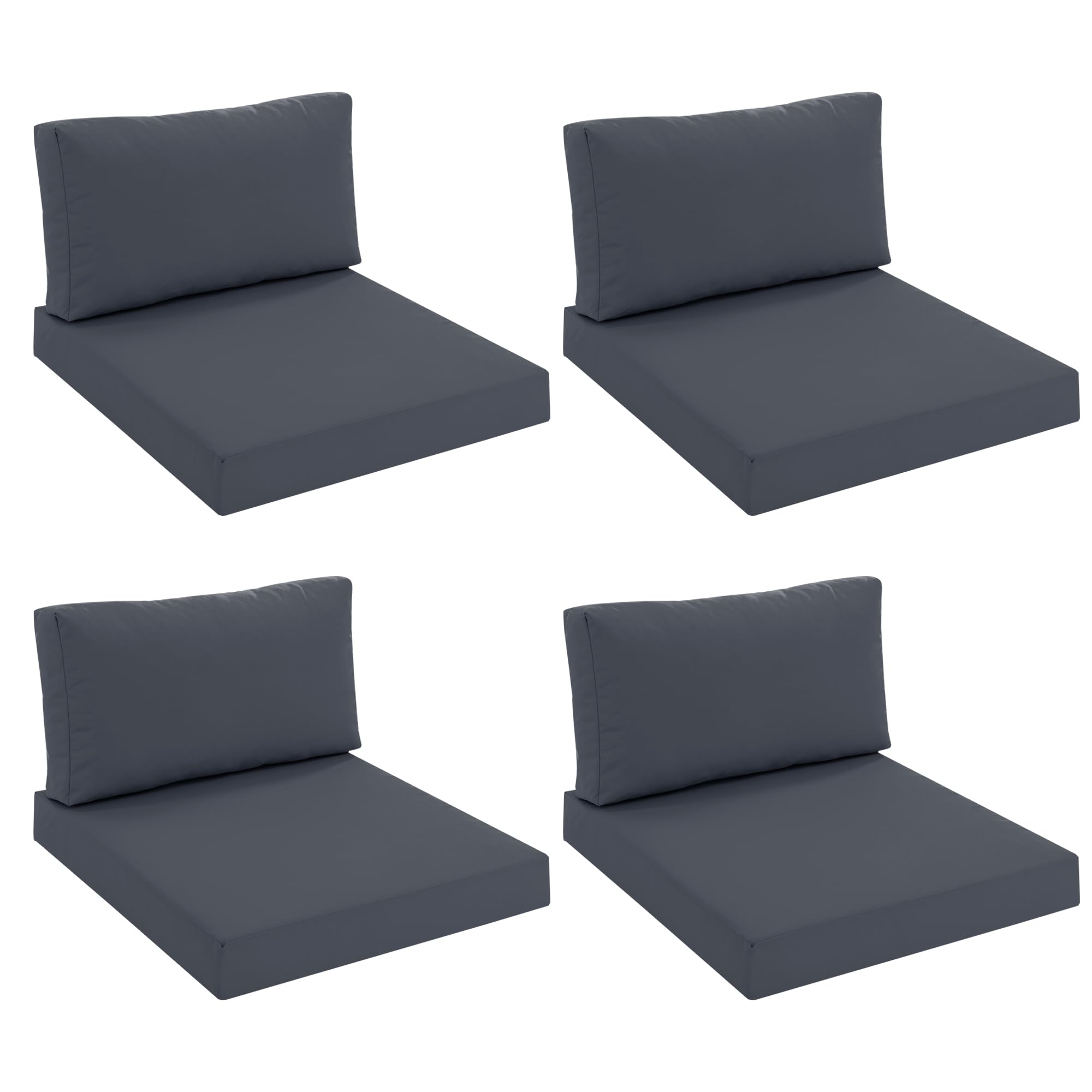 Photo 1 of ****CUSHIONS ONLY***Summsun Outdoor Chair Cushions for Patio Furniture with Waterproof Detachable Cover, Deep Seat Couch Cushion Replacement and Backrest Pillow for Sectional Sofa, 25.6 x 25.6 Inch, Dark Grey, Set of 4