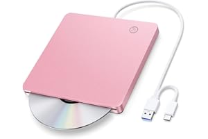 External CD DVD Drive for Laptop/PC, USB3.0 & USB-C External DVD CD Writer/Reader, Compatible with Mac/Windows/Linux DVD CD B