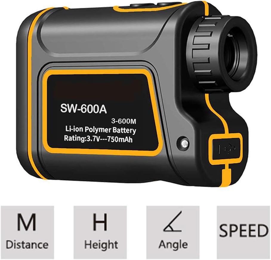 SHENGY Portable 7x lens hunting laser range finder, IP54 waterproof and dustproof golf distance finder, Support flagpole locking function, speed, height, angle, distance measurement