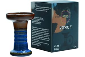 MATA LEON Hookah Bowl Practical Hookah Accessories-High Temperature Resistance-100% Raw Clay with Glaze Phunnel Hookah Shisha Bowl with Spire Easy Pull Big Could for Better Hookah Angullia Shisha Smoking