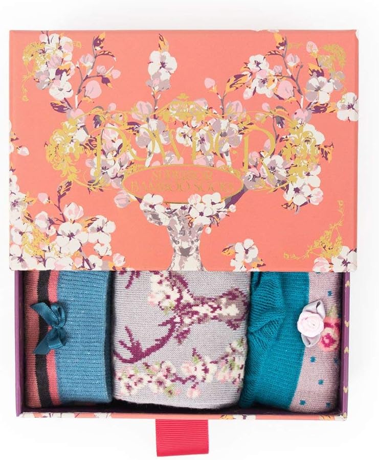 Powder - Women's Superior Bamboo Socks Box - 3 Pairs in Decorative Giftbox (Stag Pack)