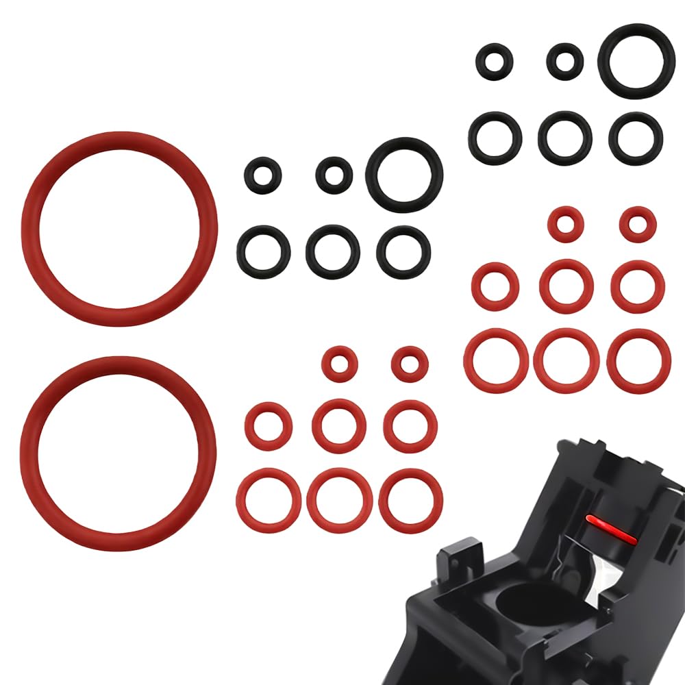 Photo 1 of 30 Pcs Seal O Ring Kit Gasket Silicone Seal Set Fit Compatible with Saeco Philips Gaggia, O Ring Repair Kit for Fully Automatic Coffee Machines Boiler Outlet Pin and Brew Unit, 2 Set Red and Black