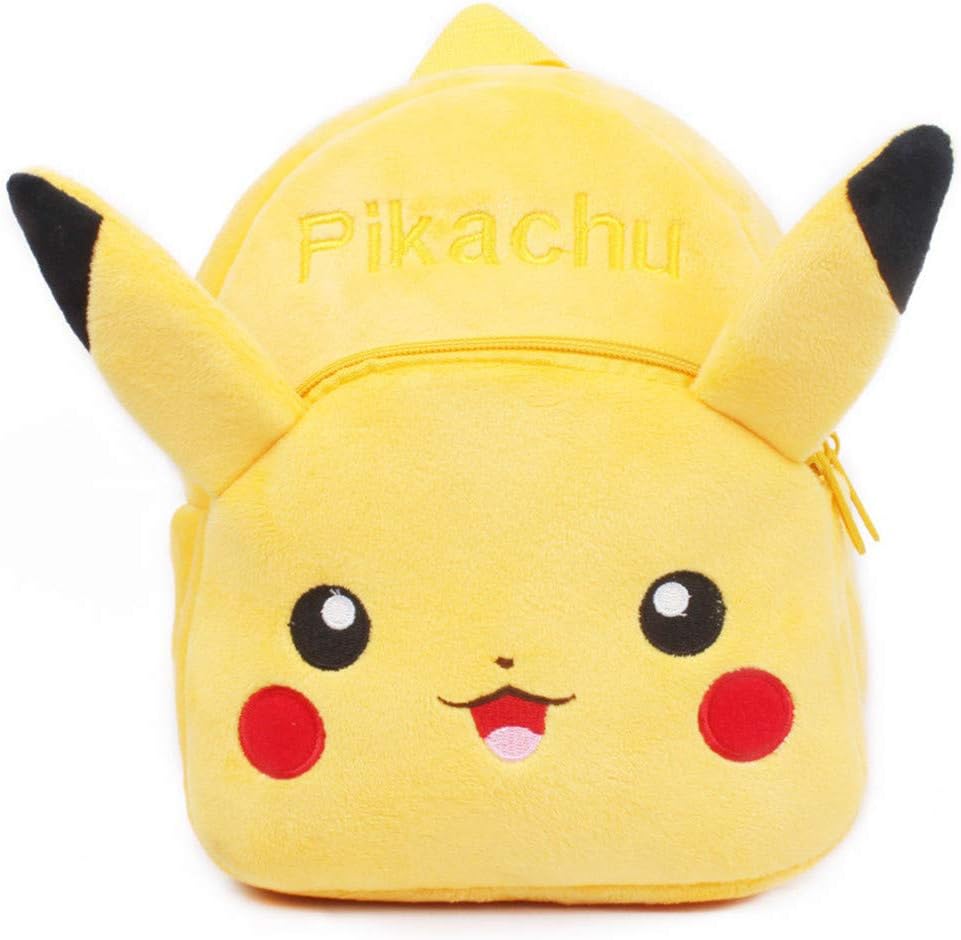 Toddler Girls Plush Pikachu Backpack Shoulder Bags Travel Preschool Gift (Yellow)