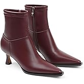 Goiphrri Women's Ankle Boots - Stiletto High Heel, Pointed Toe, Short, Side Zipper, Dress Boots - Elastic, Fashion, Trendy