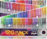 Gelmushta 240 Gel Pens Set (120 Unique Color Gel Pens and 120 Ink Refills) for Adult Coloring Books with Case