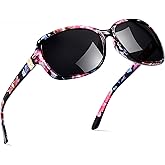 SIPHEW Polarized Sunglasses for Women | Vintage Square Sunglasses w UV400 Protection | Womens Wraparound Shade