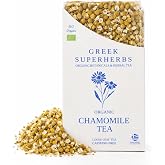 ORGANIC CHAMOMILE TEA (GREECE) | Whole Chamomile flowers for Skin Health, Relaxation | Loose Herbal Tea from Greece | 100% ORGANIC, Caffeine Free, Earthy Flavor | 70G (2.5 OZ) (45 servings)