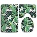 HOMESTORES 3 Piece Bathroom Rug Set - Martinique Banana Leaf Skidproof Toilet Bath Rug Mat U Shape Contour Lid Cover For Shower Spa