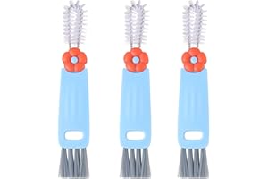 VZPEUN 3 in 1 Cup Lid Gap Cleaning Brush Set, Multifunctional Water Bottle Small Brush Cleaner, Home Kitchen Crevice Cleaning Small Brush Tools, Green (Blue)