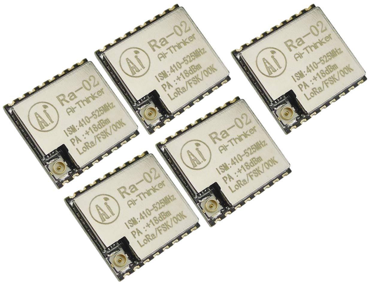 TECNOIOT 5pcs Ra-02 SX1278 433MHz Wireless Serial Port Interface LoRa Spread Ra02