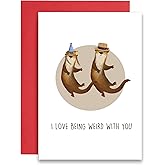 Seviky Cute Otter Love Card for Husband Wife, Funny Valentine’s Day Card, Humorous Anniversary Card