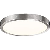 10 Inch LED Flush Mount Ceiling Light Fixture, Super Slim Flush Mount Light for Kitchen, Metal and Glass LED Ceiling Light fo