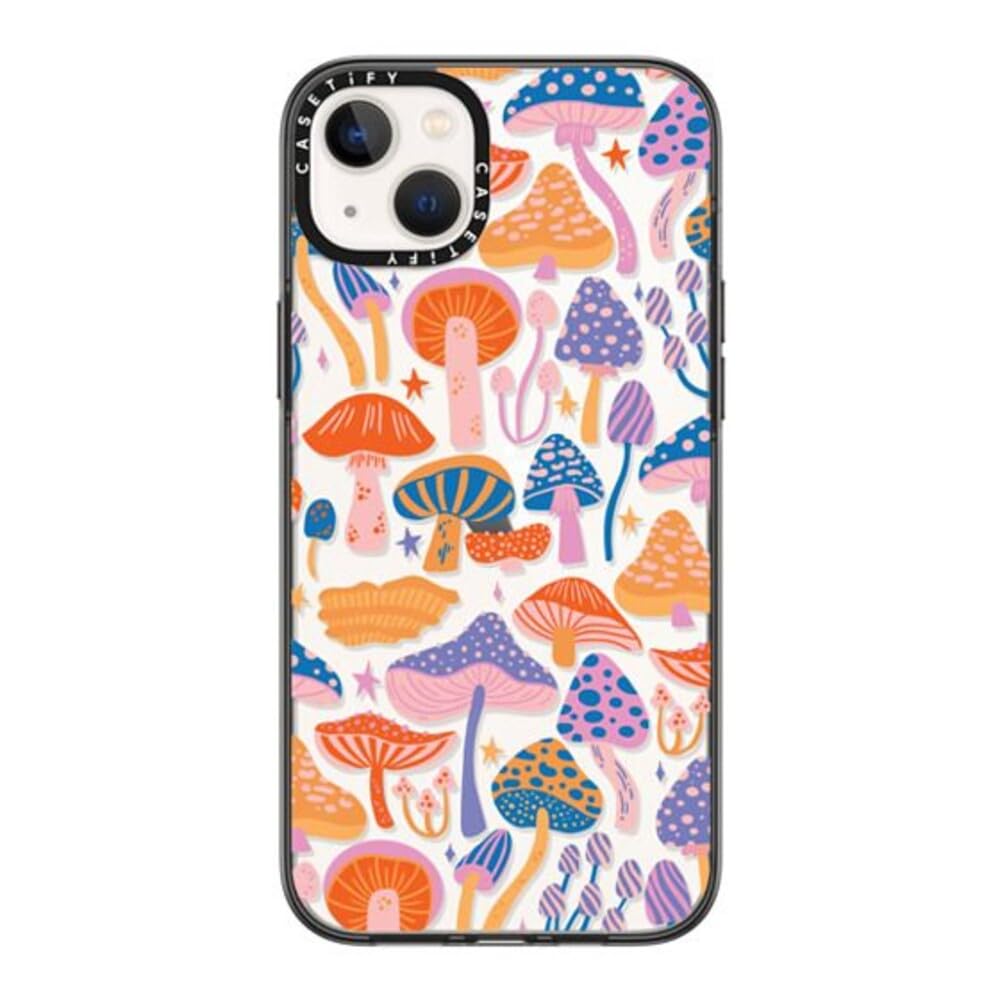 CASETiFY Compact iPhone 14 Plus Case [2X Military Grade Drop Tested / 4ft Drop Protection] - Magic Mushrooms - Clear Black — image 1