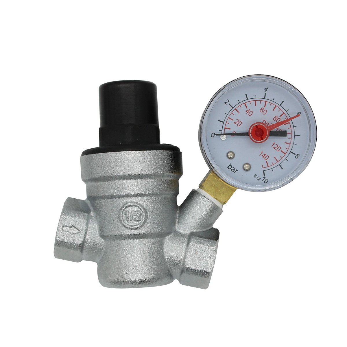 Adjustable Pressure reducing Valve - 1/2 3/4 Water Pressure Regulator Reducer with Gauge Manometer DN15 DN20