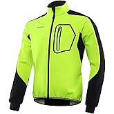 BERGRISAR Men's Cycling Jacket Winter Softshell Fleece Biking Jacket Thermal Running Windbreaker BG011