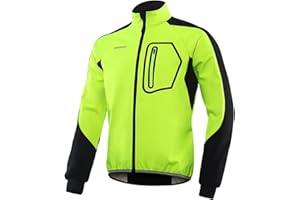 BERGRISAR Men's Cycling Jacket Winter Softshell Fleece Biking Jacket Thermal Running Windbreaker BG011