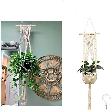 Amazon Hethyan プランターハンギングバスケットハンギング 100 手作りマクラメプラントハンガーフラワー ポットハンガーのために壁の装飾コートヤードガーデン Color Style 2 人工観葉植物 オンライン通販