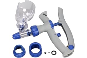 TEUOPIOE 5ml Veterinary Injector Adjustable and Continuous Automatic Self Refill Syringe for Livestock Cattle Chicken Sheep Pig