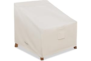 Elmara Outdoor Chair Covers – Waterproof, UV Fade-Resistant Patio Chair Covers Made of Heavy Duty Olefin – Durable All Weather Design Keeps Your Patio Furniture Safe (Beige)