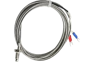 Thermocouple Thread M6 Screw Type K 1/2/3/4/5m Probe Sensor Temperature Sensor 0-600°C for Temperature Controller(M6 Type K 1