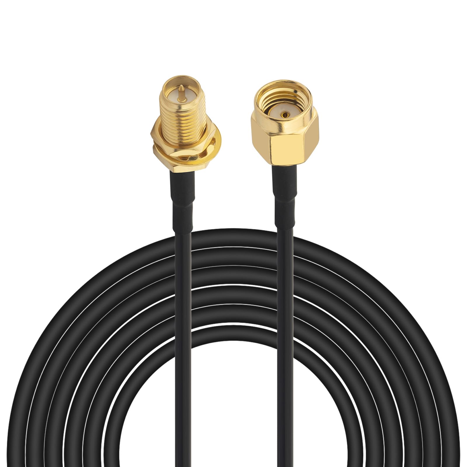 RPSMA RG174 Cable RP-SMA Male to Female Bulkhead WiFi Antenna Extension Coaxial Cable 3M/9.84ft for 3G 4G LTE WiFi Antenna Mini PCI Express LAN Router Wireless Network Gateway