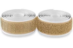 3/4 Inch Adhesive Beige Hook and Loop Tape 1 Yard Excellent Grip Strong Fastening Roll with Heavy Duty Sticky Back Nylon Self