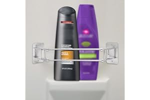 CCBASEBALL RV Shower Corner Storage Bar, Stainless Steel Adjustable Length 7.6-13.6 inches with Rotatable Angle Bases, RV Camper Travel Trailer Bathroom Organization Accessories for Securing Toiletries