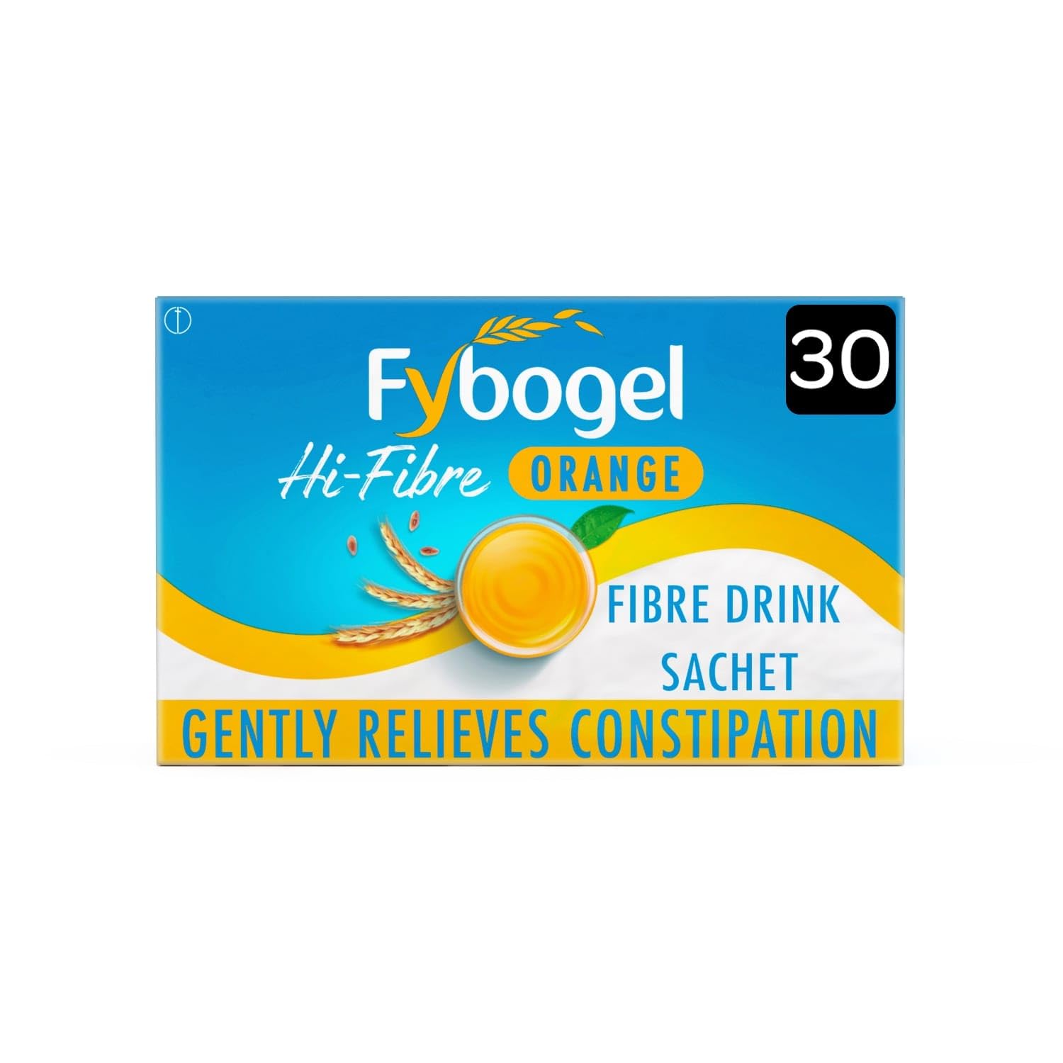 Fybogel Orange Fiber Supplement Sachets, 30 Count - Natural Digestive Support, Gentle Relief, Easy Mix Powder, Daily Use, Convenient Packets for Regularity, Healthier Lifestyle