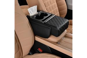 Upgrade Your Car Interior with Car Armrest Cushion - 5-in-1 Center Console Cover with Storage Bags, Cup Holder, Tissue Box Sl