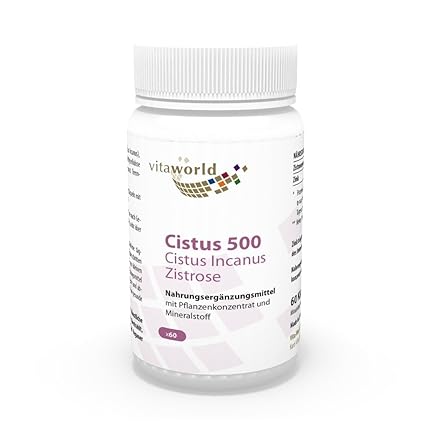 Vita World Cistus 500 Cistus Incanus Zistrose 60 Kapseln Made in Germany Zink Zistrosenkonzentrat