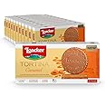 Loacker Tortina Caramel - Individually Wrapped Premium Milk Chocolate Enrobed Crispy Wafer Tartlets with Caramel Cream Filling - Pack of 12