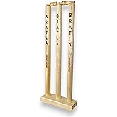 CBB Cricket Wicket Stumps Multi-Surface Placement with Wood Base