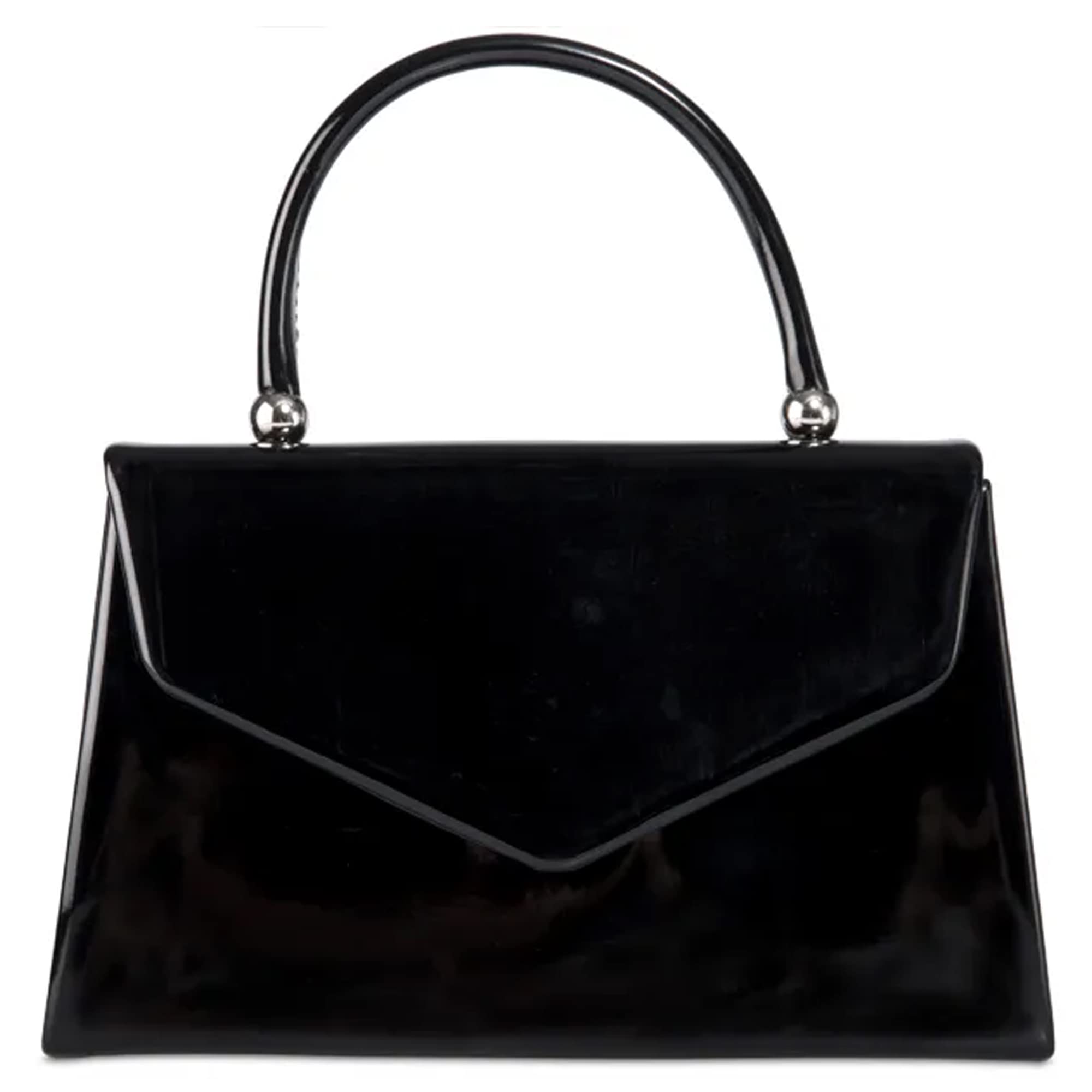 fi9® BNWT Retro Tote Patent Leather Bridal Wedding Evening Handbag Party Purse Clutch Shoulder Hand Bag (Black)