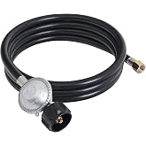 SHINESTAR 8 FT Propane Regulator with Hose, 3/8" Female Flare | Universal Gas Grill Regulator and Hose Replacement Part for Blackstone 28"/36" Griddle, Weber Grill, Patio Heater &amp; Fire Pit