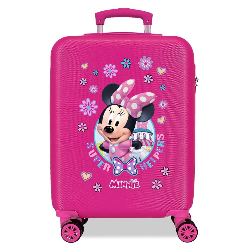 Disney Minnie Super Helpers Pink Cabin Suitcase 37 x 55 x 20 cm Rigid ABS Combination Lock 37.4 Litre 2.6 kg 4 Double Wheels Hand Luggage