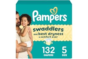 Pampers Swaddlers Diapers, Size 5 (20-37 lbs), 132 Count, Hypoallergenic, Absorbent, Keeps Baby Dry and Comfortable, Skin Saf —  skincare product