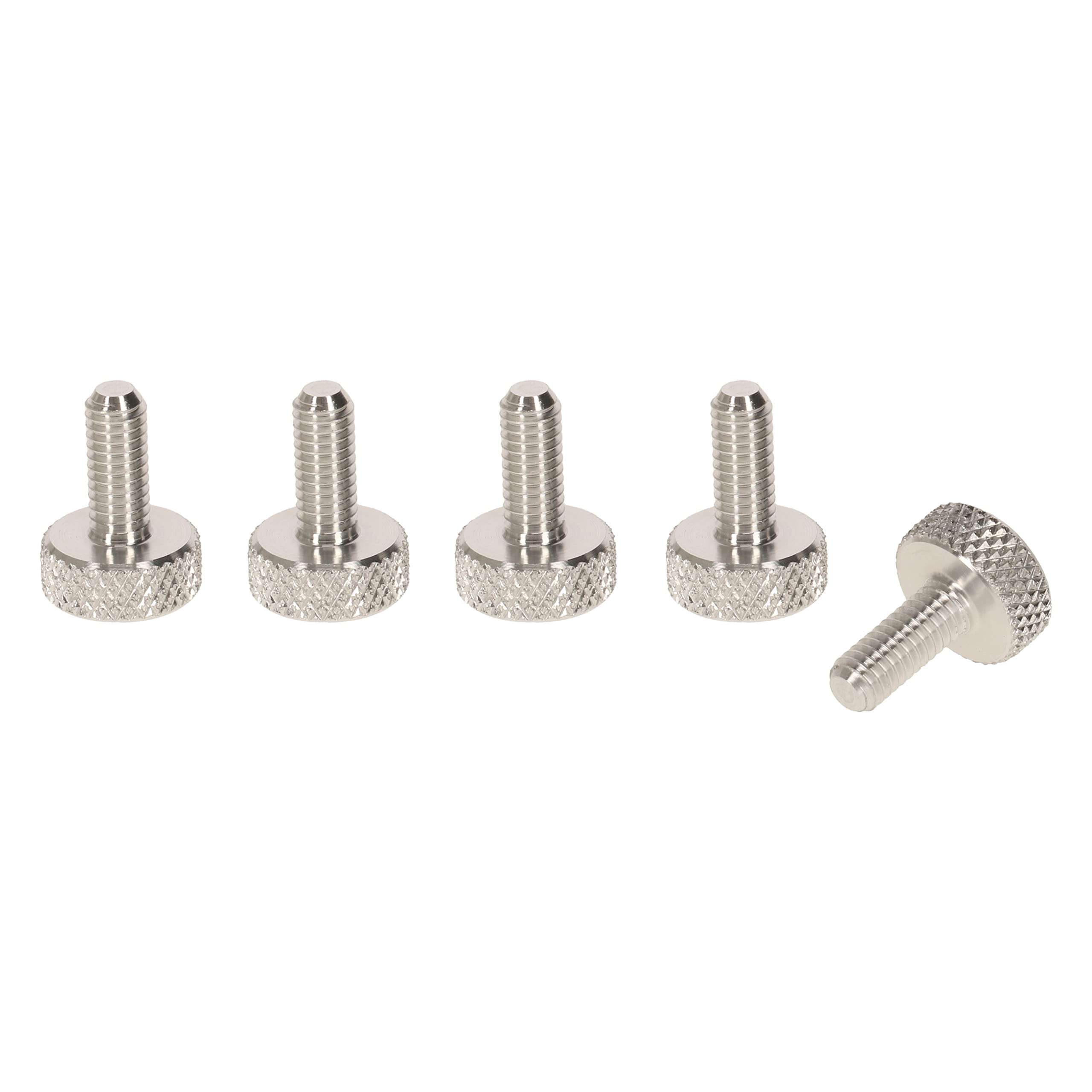 PrecisionGeek® M6 Knurled Thumb Screws Aluminium – Hand Tightening Screws for Acrylic, Metal & Wood, 3D Printing, Electronics & DIY (SILVER - 10mm – Pack of 5)
