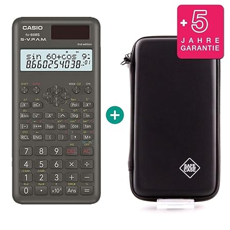 Casio FX-85MS 2 + SafeCase Schutztasche + Garantieverlängerung auf 60 Monate