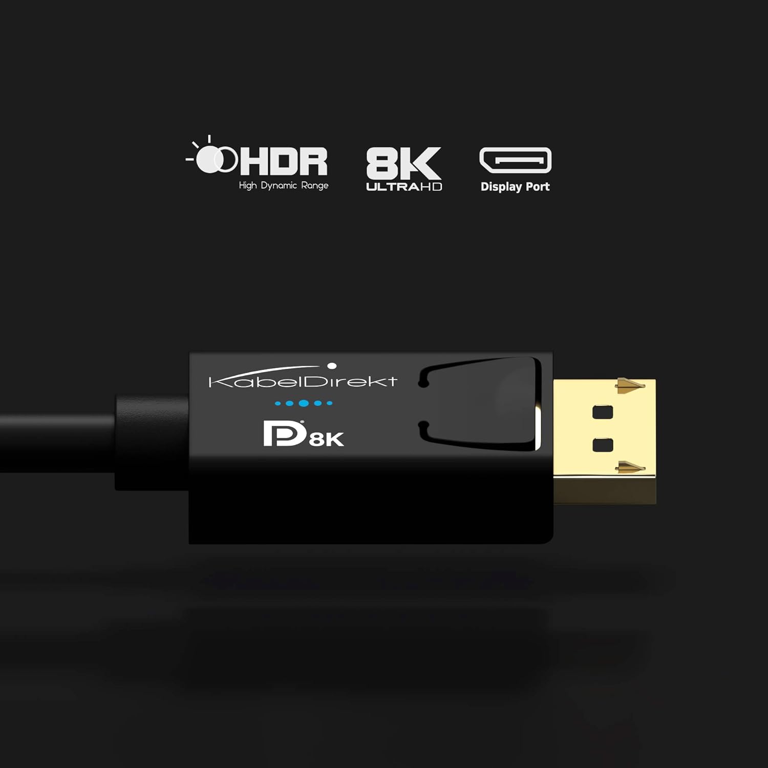 KabelDirekt – 8K DisplayPort Cable Version 1.4 (VESA Certified, Supports 8K 60 Hz, 4K 120 Hz, HBR3, DSC, HDR10, DP8K) – 6 feet: Home Audio & Theater