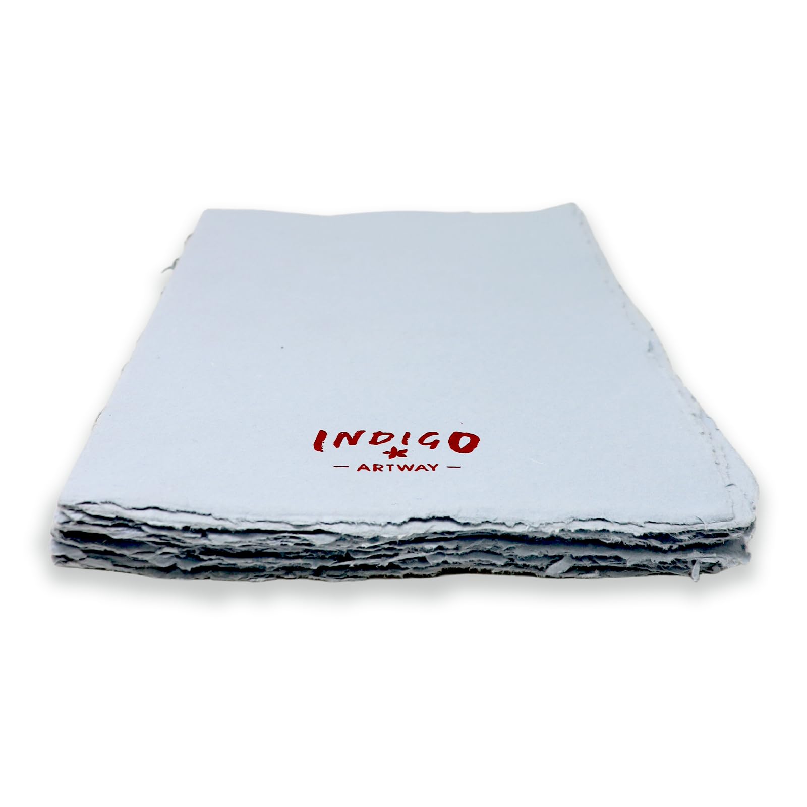 Artway Indigo - Cotton Rag Paper Sketchbook Block - A4 - Light Indigo - 60 Sides/30 Pages of 200gsm Mid Texture 100% Cotton Rag Paper